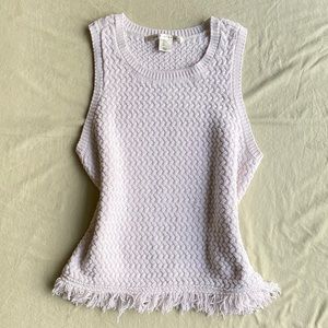 Knit white tank top